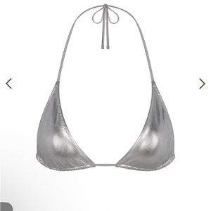 Skims metallic swim triangle top